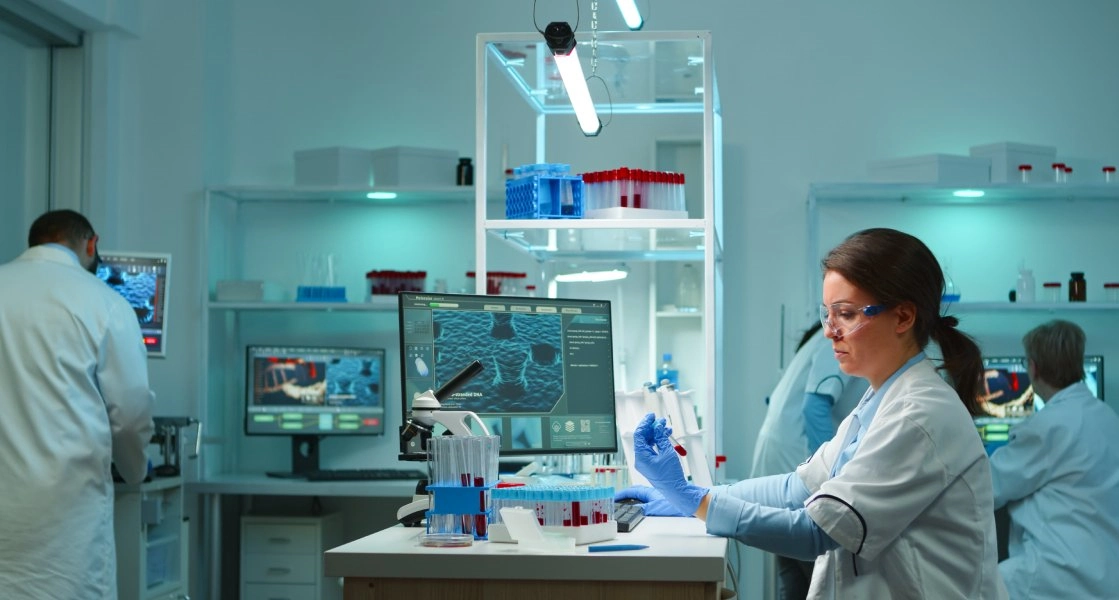 two females performing research in laboratory